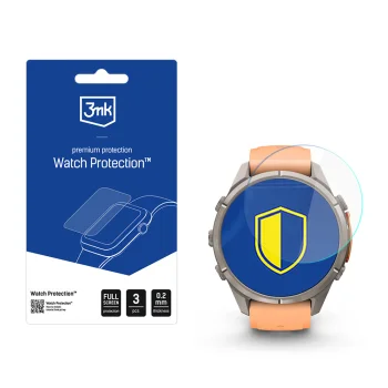 Гибридное защитное стекло 3mk Watch Protection для Garmin Fenix 9 Pro 43 мм, 3 шт.