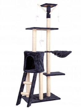 Cat tree house with scratching post, 138 cm, 5 levels, Petsi, grey