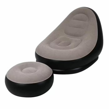 Inflatable Lounger Chair with Footrest and Pump