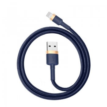 Baseus Cafule USB to Apple iPhone Lightning Data Charging Cable 1.5A, 2m, Gold+Dark Blue | Lādētājvads Datu Pārraides Kabelis