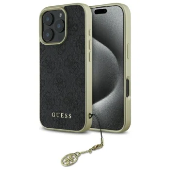 Чехол Guess для iPhone 16 Pro Max 4G Charms Collection, черный