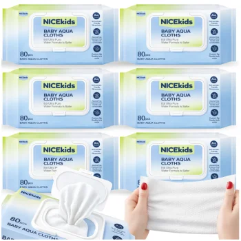 Влажные салфетки Bakalu NICEKIDS BABY AQUA, 99,89% воды, 480 шт.