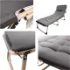LUARO Folding Camping Bed 193 cm with Mattress and Pillow, Light Grey