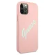 Guess iPhone 12 Pro Max vāciņš Silicone Vintage Script, rozā/zaļš