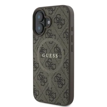 Guess 4G Ring Classic Logo MagSafe vāciņš Apple iPhone 16 Plus - Brūns