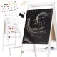 Bērnu Divpusēja Magnētiskā Zīmēšanas Tāfele ar Krītiņiem un Burtiem, Balta | Children\'s Double-Sided Board