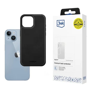 3mk Hardy Silky Leather MagCase for Apple iPhone 14, Black