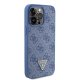 Guess Leather 4G Triangle Strass vāciņš iPhone 15 Pro Max, zils