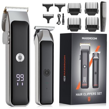 Машинка для стрижки волос MAXGROOM M608 с триммером и дисплеем