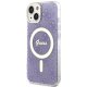Guess iPhone 14 Case IML 4G Gold Stripe MagSafe, Purple