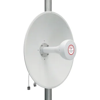 5G / LTE / CBRS 2x2 MIMO paraboliskā antena, 1.7-4.2GHz, 17dBi+19dBi, balta
