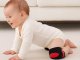 Soft Protective Baby Knee Pads for Crawling, 1 Pair, Black-Red