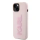 Karl Lagerfeld iPhone 15 Plus / 14 Plus vāciņš 3D Rubber Glitter Logo, rozā