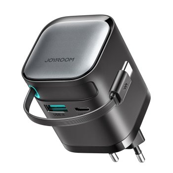 Joyroom JR-TCL02 65W USB-A USB-C GaN зарядное устройство с встроенным USB-C кабелем...