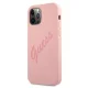 Чехол Guess для iPhone 12 Pro Max Silicone Vintage Script, розовый