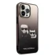 Karl Lagerfeld Ikonik Karl & Choupette Case for iPhone 14 Pro, Black Gradient