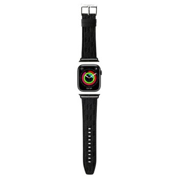 Karl Lagerfeld Saffiano Monogram siksniņa Apple Watch 38/40/41 mm - melna | strap for 38/40/41mm black