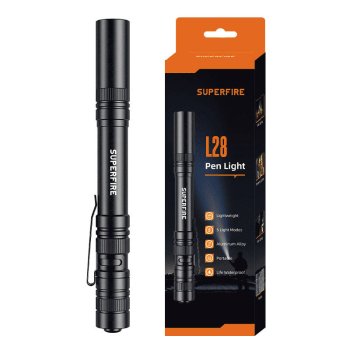 Superfire L28 kabatas lukturītis, 121 lm, 5W, 52 m, melns