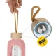 4FIZJO Glass Sports Water Bottle with Silicone Sleeve 750 ml, Pink