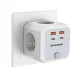 Wozinsky WKZ-4B kontaktligzdu sadalītājs 4x AC 2x USB-A 2x USB-C PD 20W, balts
