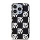 Apple iPhone 15 Pro 6.1\'\' DKNY IML Checkered Mono Pattern Case Cover, Black