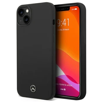 Чехол Mercedes Silicone Line для iPhone 14 Plus - черный