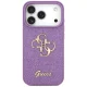 Guess iPhone 17 Pro vāciņš Fixed Glitter Big 4G, violets