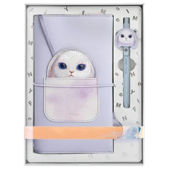Набор Nimmy Big Eyed Pet 2.0 Rabbit: блокнот и ручка, фиолетовый