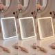 Беспроводное косметическое зеркало с LED-подсветкой, белое