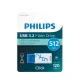 USB zibatmiņa Philips Click Series 512 GB USB-C 3.2 Gen 1, balta/oranža
