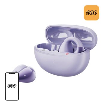 OWS QCY Crossky C30 Earphones with Clip IPX4 Bluetooth 5.4 - Purple