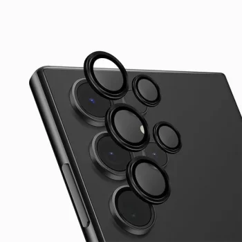 Uniq Optix Aluminum Camera Lens Protector for Samsung Galaxy S24 Ultra camera lens with applicator - черный