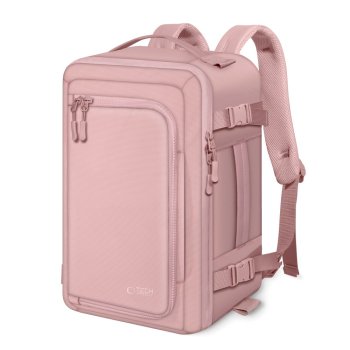 Tech-Protect Defender S50 mugursoma Ryanair un Wizzar, 20 l, klēpjdatoram — rozā