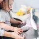 Interactive Peek-a-Boo Elephant Plush Toy with Moving Ears, Pink and Grey, 30 cm