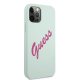 Guess iPhone 12 / 12 Pro Case Silicone Vintage, Fuchsia Blue