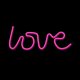 Forever Light LED Neons LOVE, Rozā (Baterijas + USB)