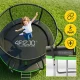Bērnu dārza batuts 4FIZJO PRO 183 cm 6FT ar tīklu un kāpnēm, zaļi melns