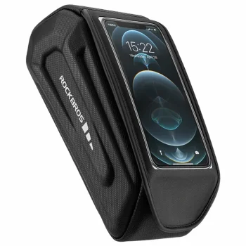 Rockbros 30120064001 ūdensizturīga velosipēda rāmja soma ar tālruņa nodalījumu, melna