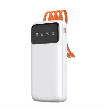 Внешний аккумулятор Dudao K6Pro 10000mAh со встроенными кабелями, белый