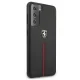 Ferrari Samsung Galaxy S21 vāciņš Off Track Leather Nylon Stripe, melns
