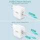 Choetech GaN 100W PD Sienas Lādētājs, 2x USB-C, Balts