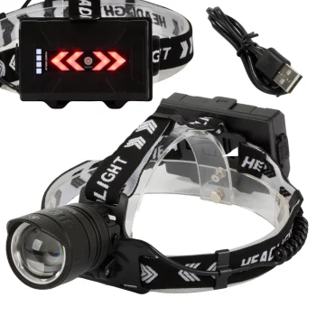 Bailong profesionālā galvas lampa LED XHP360 ar powerbank un tālummaiņu