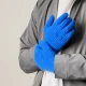Вязаные перчатки для смартфона с прорезями для пальцев, синие