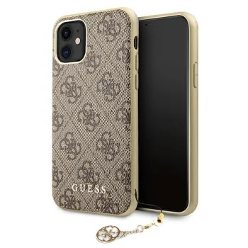 Apple iPhone 11 6.1'' Guess 4G Charms Collection Case Cover (GUHCN61GF4GBR), Brown | Чехол Кейс Бампер...