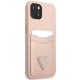 Guess Saffiano Triangle Logo Cardslot Case for iPhone 13 - Pink