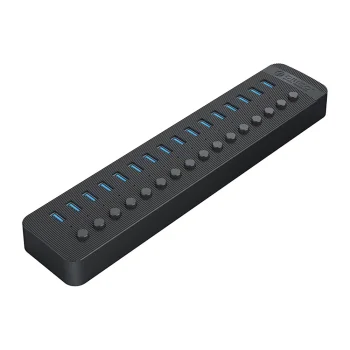 Orico CT2U3-16AB 16 portu USB-A 3.0 centrmezgls ar slēdžiem, melns