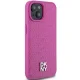 DKNY Leather Pattern Metal Logo MagSafe vāciņš iPhone 15 / 14 / 13, Rozā