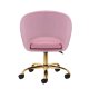 Velvet Swivel Beauty Chair 4Rico QS-MF18G, Pink