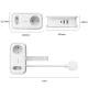 Orico APP 5in1 pagarinātājs 2x AC + 2x USB-A + 1x USB-C 15.5W 1.1m, balts