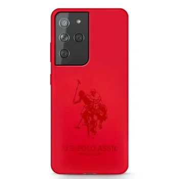 Samsung Galaxy S21 Ultra (SM-G998B) US Polo Silicone On Tone Case Cover (USHCS21LSLHRTRE), Red